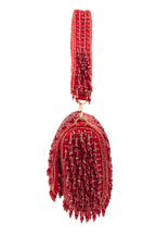Eeth Red Cutdana Crystal Embellished Clutch