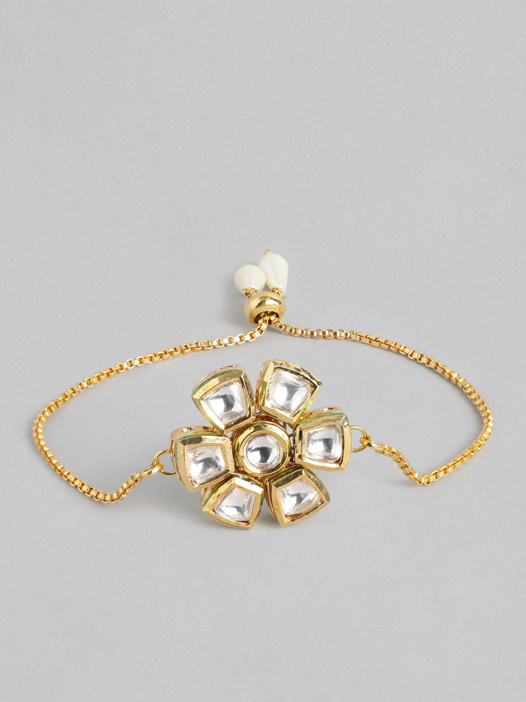Multi Colour Brass Kundan Rakhi set of 2