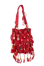 Wine Red  Mirror & Cut Dana Suede Potli Bag