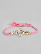 Multi Colour Brass Kundan Rakhi set of 2