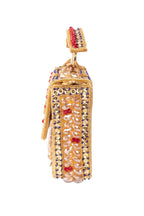 Gold Hand Embellished Clutch Bag with Cutdana, Sequins & Crystal Work