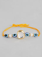 Multi Colour Brass Kundan Rakhi set of 2