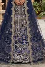 Mono satin silk flared lehenga with sequins cut work can-can layers unstitched blouse and dupatta for wedding and festive wear