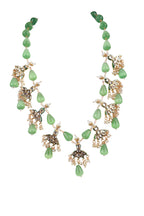 Elegant Green Stone Statement Necklace Set with Earrings Premium Ethnic Jewellery