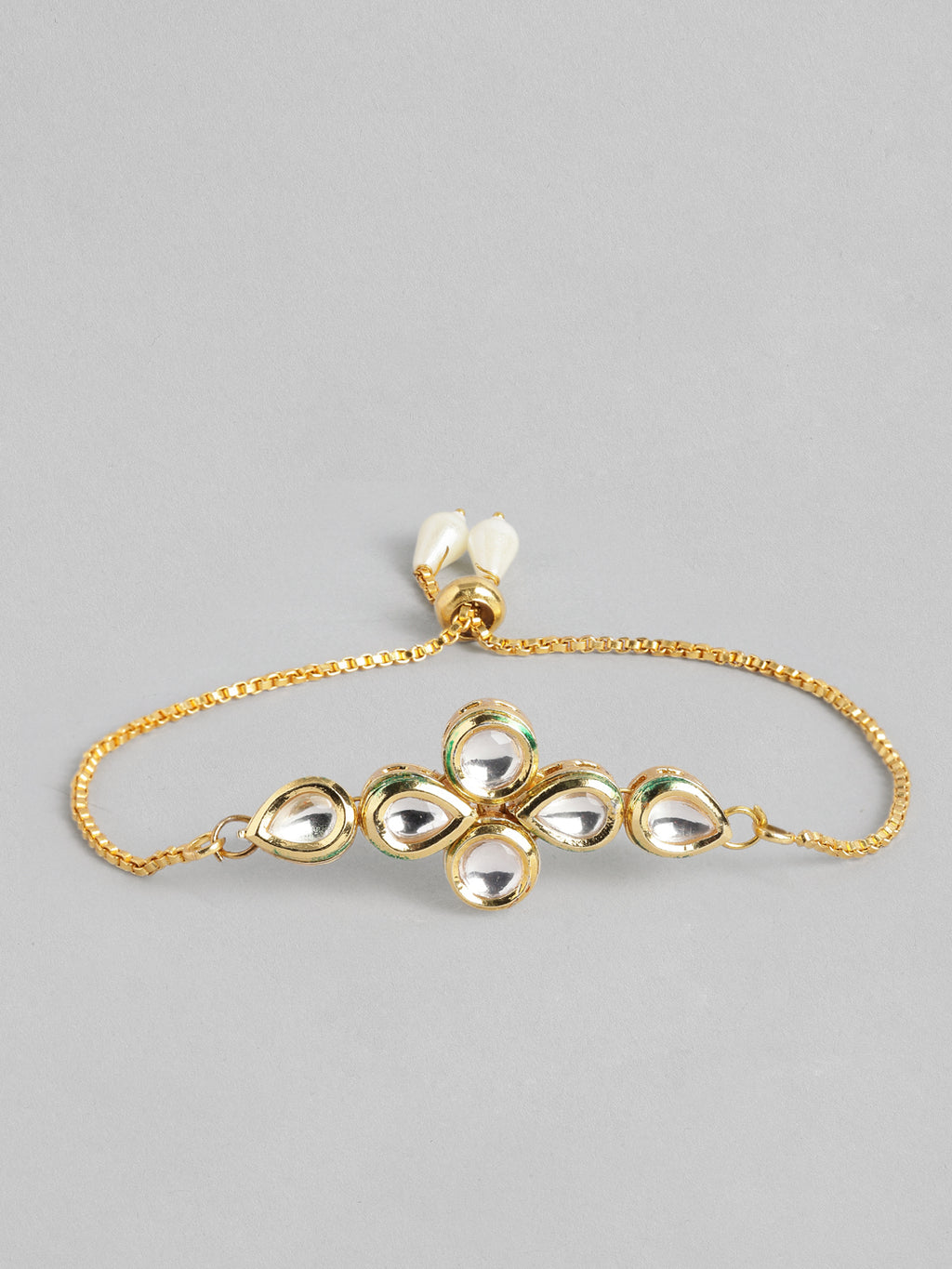 Multi Colour Brass Kundan Rakhi set of 2