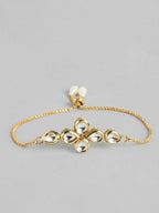 Multi Colour Brass Kundan Rakhi set of 2