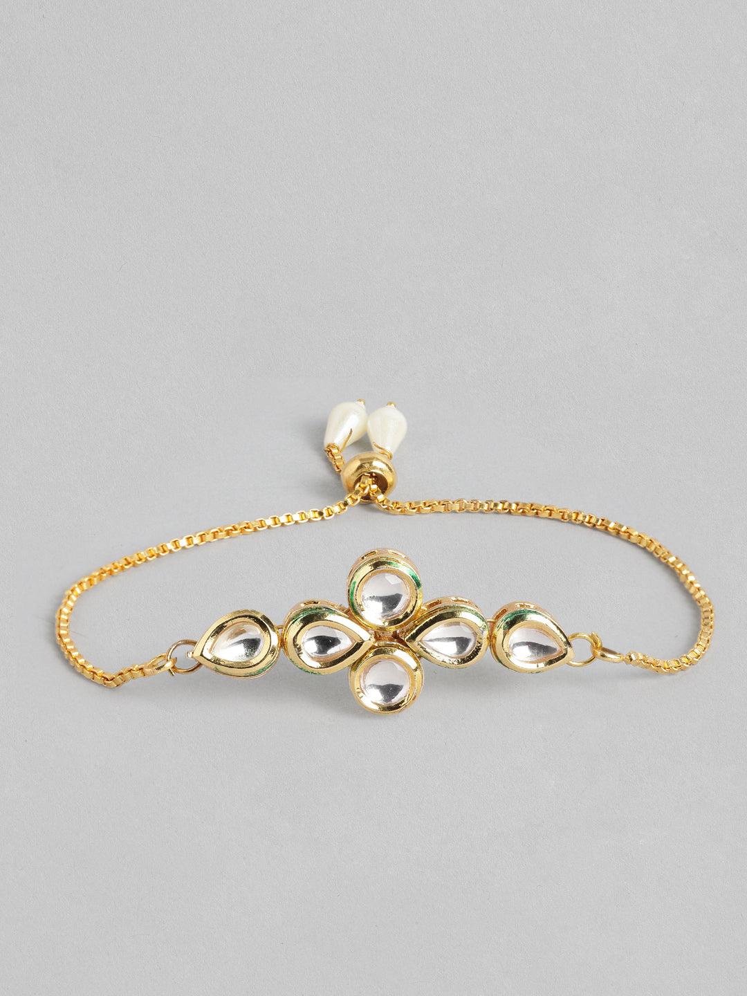 Multi Colour Brass Kundan Rakhi set of 2