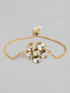Multi Colour Brass Kundan Rakhi set of 2