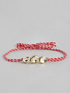 Multi Colour Brass Kundan Rakhi set of 2