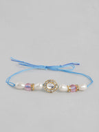 Multi Colour Brass Kundan Rakhi set of 2