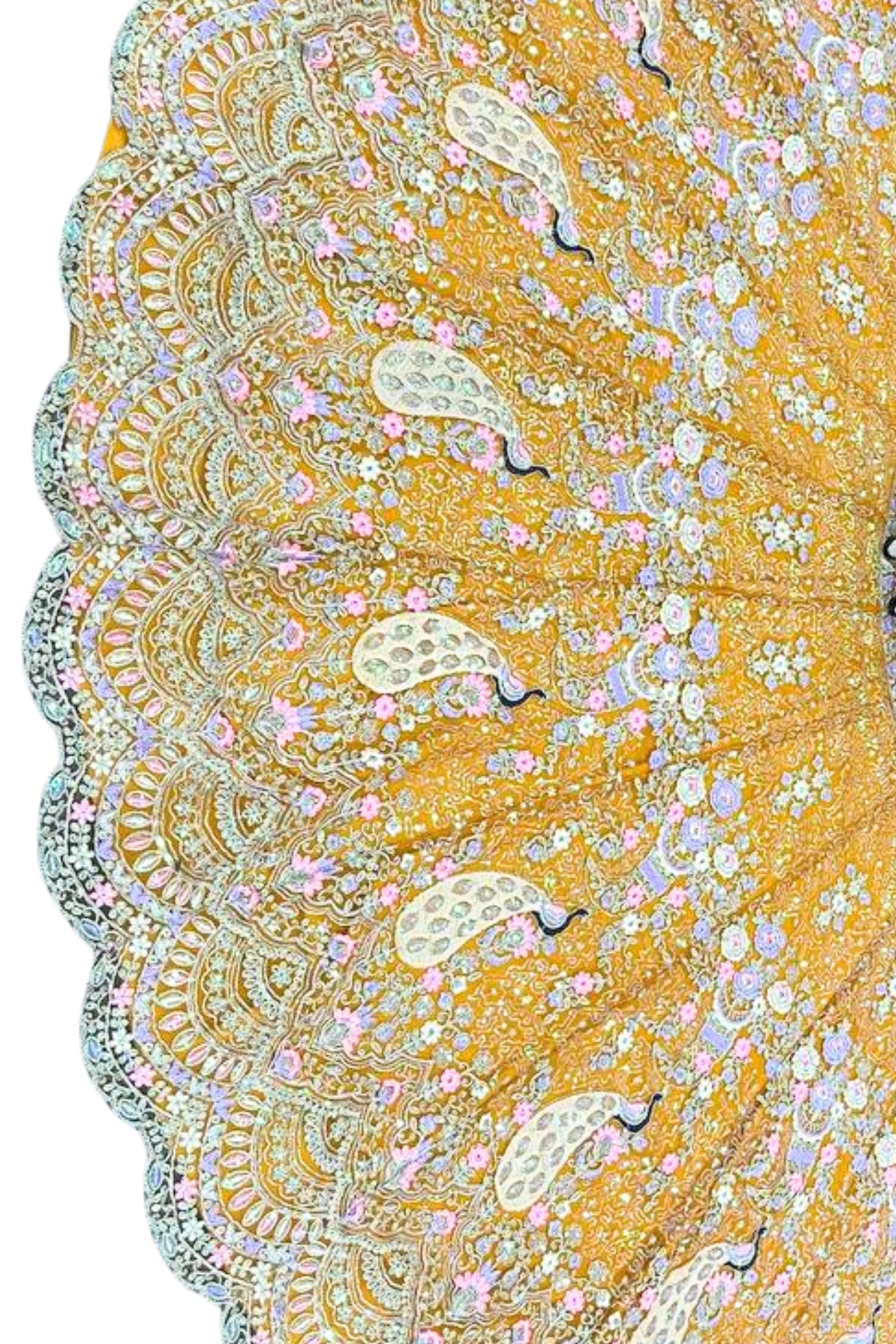 Yellow Sequins Work Butterfly Net Lehenga Set for Wedding, Haldi & Festive Wear | EETH