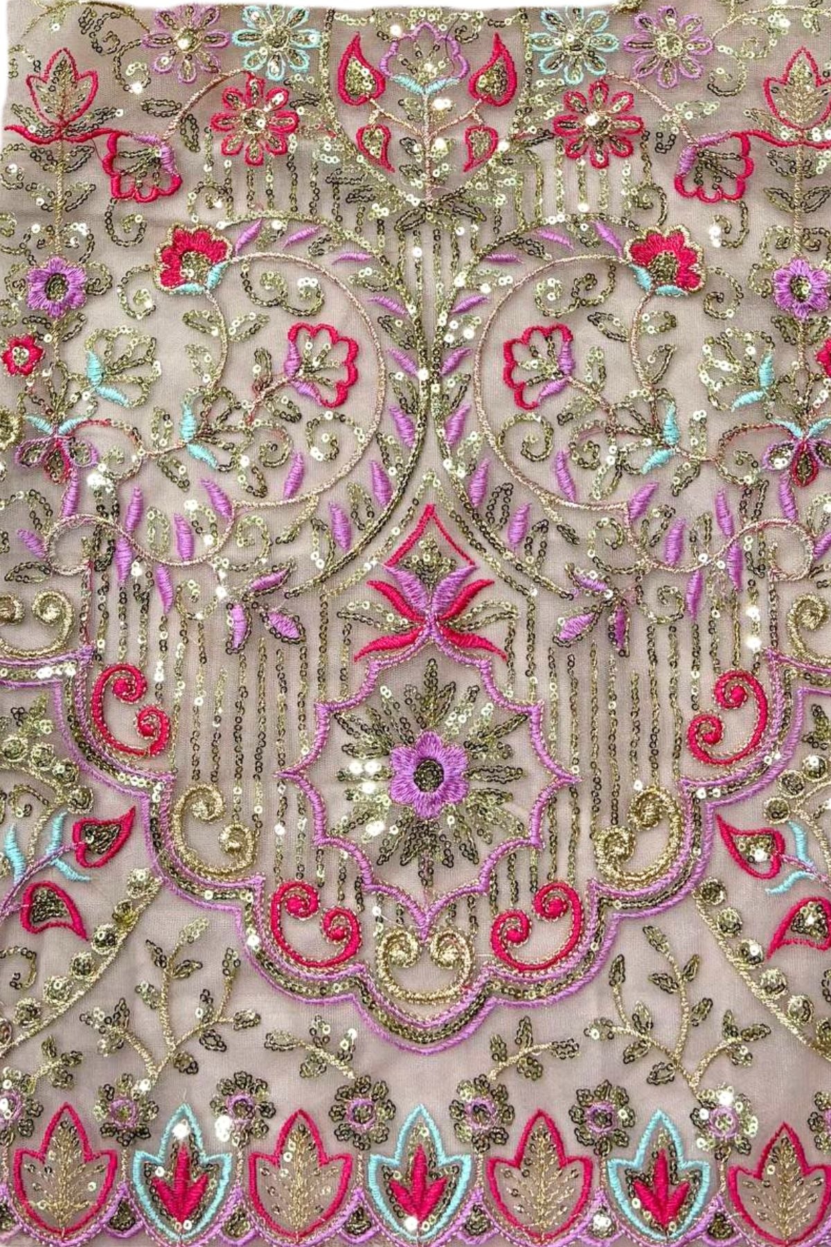 Champagne flared butterfly net embroidered lehenga set for wedding and party wear