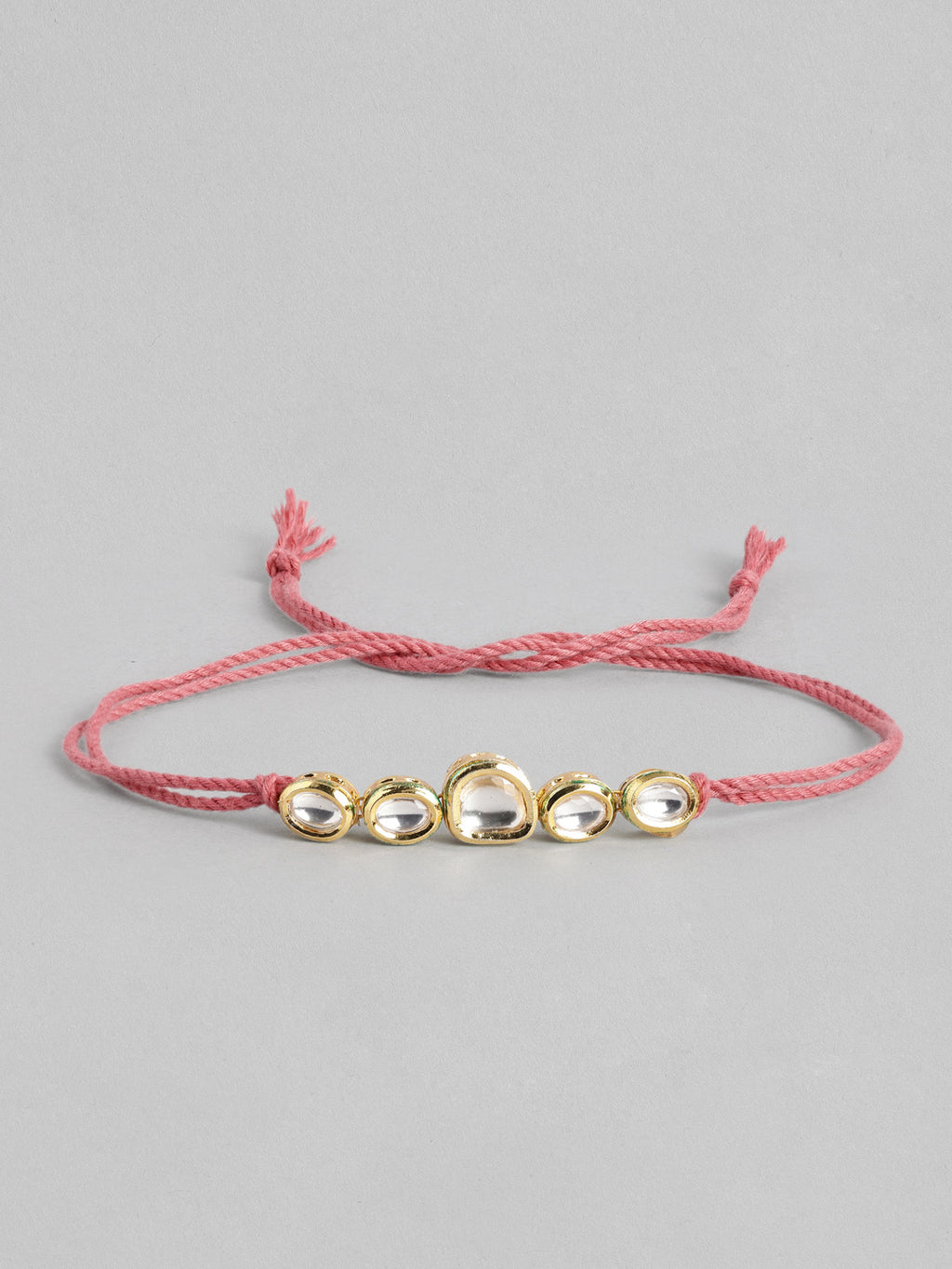 Multi Colour Brass Kundan Rakhi set of 2