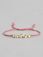Multi Colour Brass Kundan Rakhi set of 2