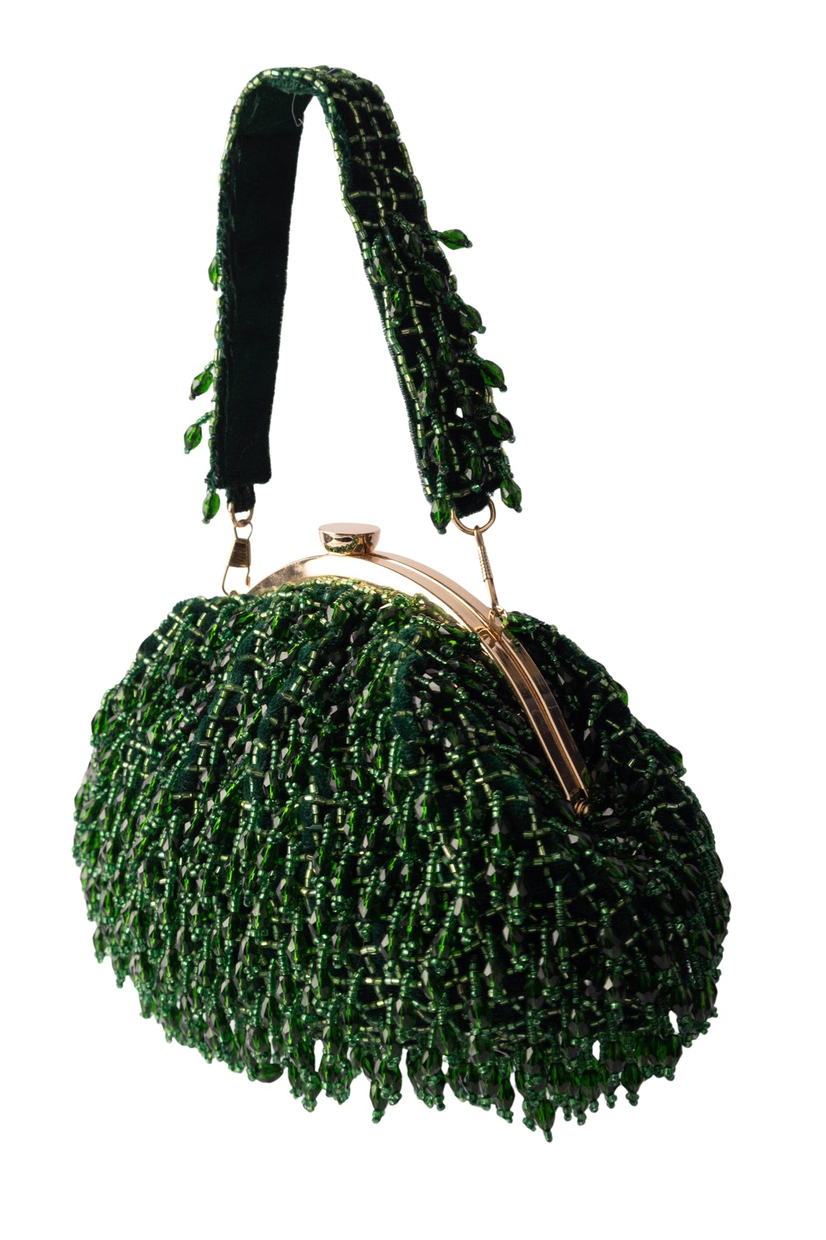 Eeth Emerald Green Hand-Beaded Batua