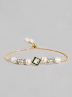 Multi Colour Brass Kundan Rakhi set of 2