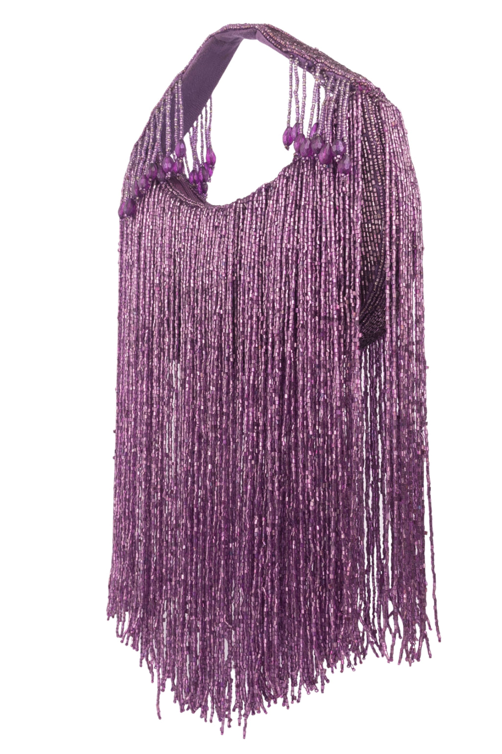 Eeth Handcrafted Purple Cut Dana Long Tassel Clutch Bag