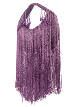 Eeth Handcrafted Purple Cut Dana Long Tassel Clutch Bag