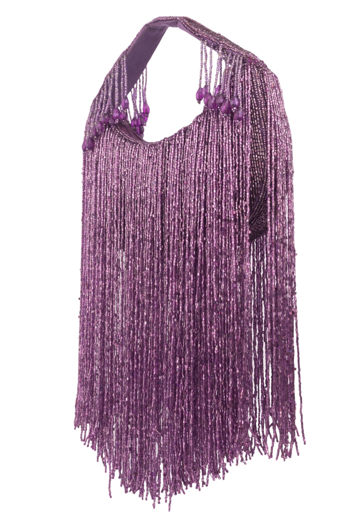 Eeth Handcrafted Purple Cut Dana Long Tassel Clutch Bag