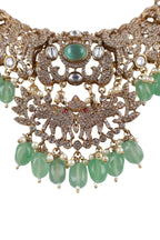 Green Stone Kundan Bridal Necklace Set