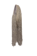 Eeth Handcrafted silver Cut Dana Long Tassel Clutch Bag