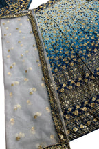 Semi-Stitched Embroidered Sequins Silk Blend Lehenga