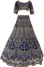 Mono satin silk flared lehenga with sequins cut work can-can layers unstitched blouse and dupatta for wedding and festive wear