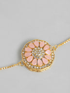 Multi Colour Brass Kundan Rakhi set of 2