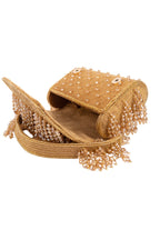 Eeth Gold Beads Crystal Embellished Clutch