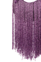 Eeth Handcrafted Purple Cut Dana Long Tassel Clutch Bag