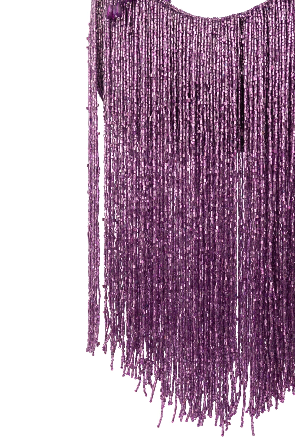 Eeth Handcrafted Purple Cut Dana Long Tassel Clutch Bag