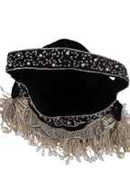 Black Velvet Cutdana & Pearl Embellished Potli Bag