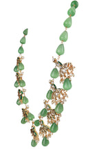 Elegant Green Stone Statement Necklace Set with Earrings Premium Ethnic Jewellery