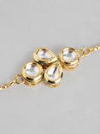 Multi Colour Brass Kundan Rakhi set of 2