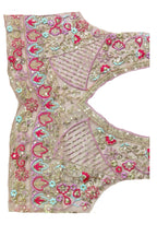 Champagne flared butterfly net embroidered lehenga set for wedding and party wear