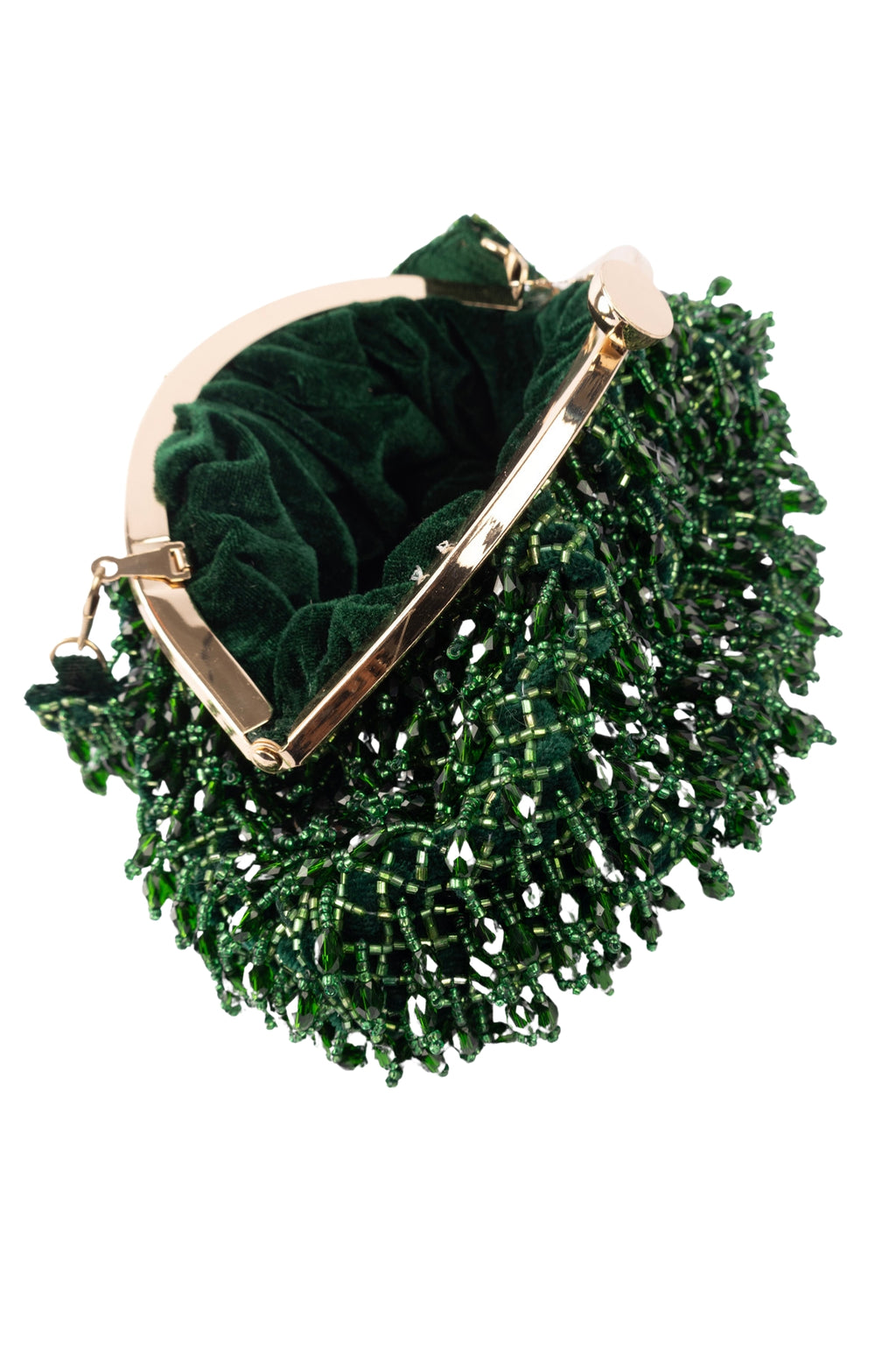 Eeth Emerald Green Hand-Beaded Batua
