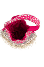 Rani Pink Velvet Cutdana & Pearl Embellished Potli Bag