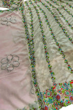 Semi-Stitched Pink Georgette Real Mirror, Sequins Embroidered Lehenga