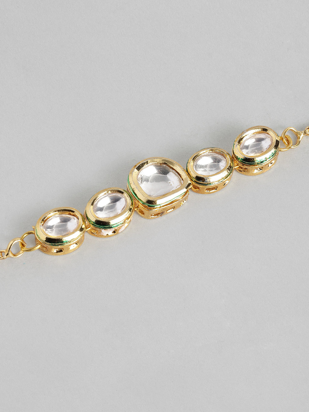 Multi Colour Brass Kundan Rakhi set of 2