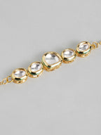 Multi Colour Brass Kundan Rakhi set of 2