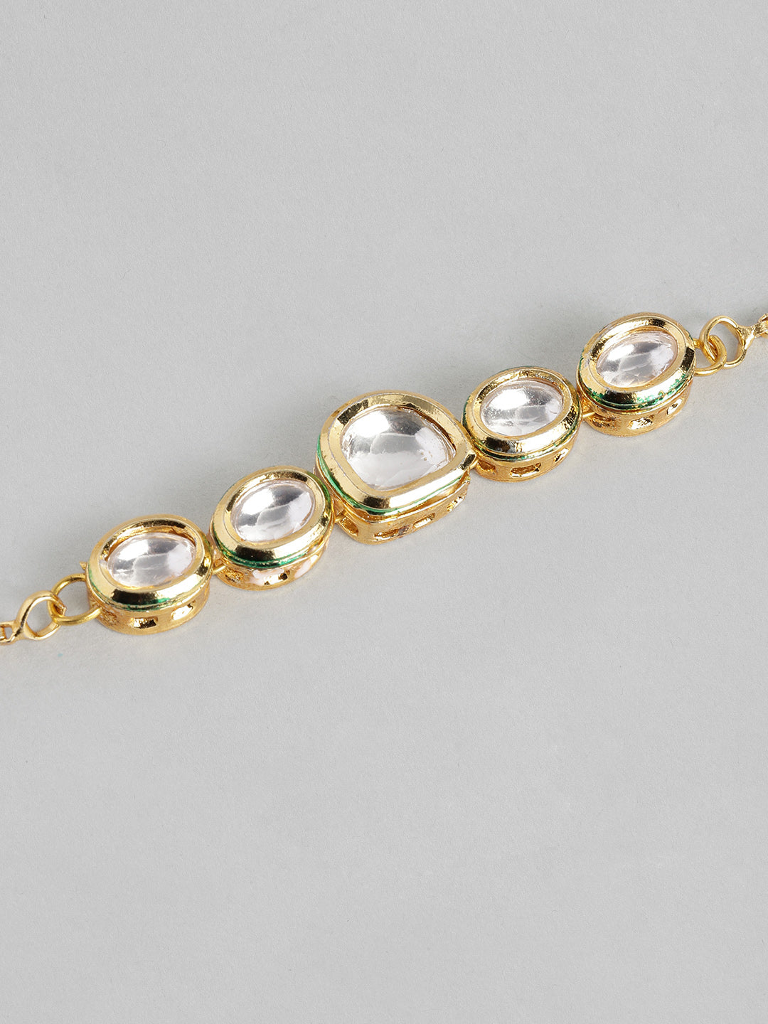 Multi Colour Brass Kundan Rakhi set of 2