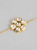 Multi Colour Brass Kundan Rakhi set of 2