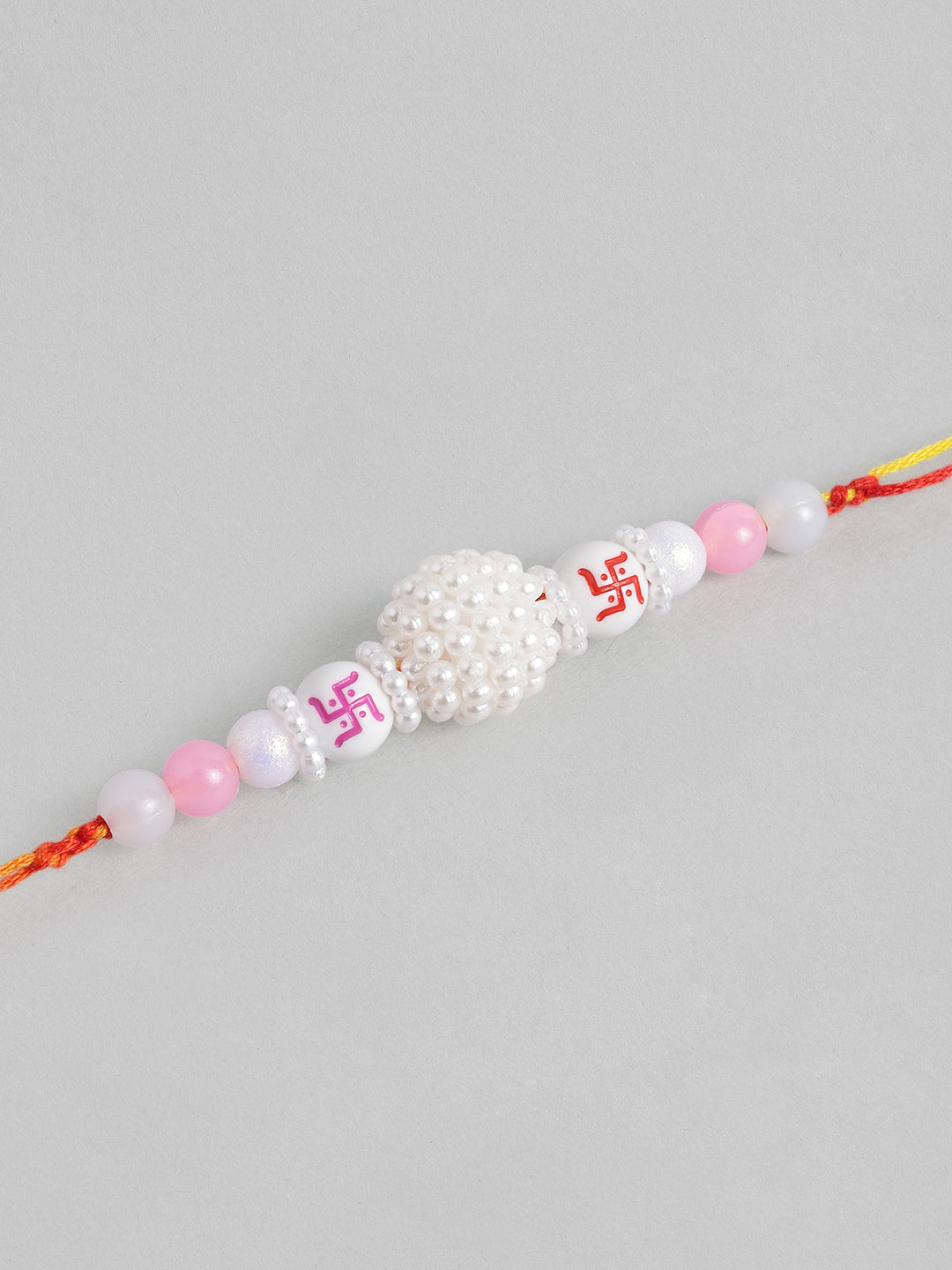 Multi Colour Brass Kundan Rakhi set of 2