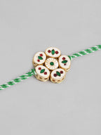 Multi Colour Brass Kundan Rakhi set of 2