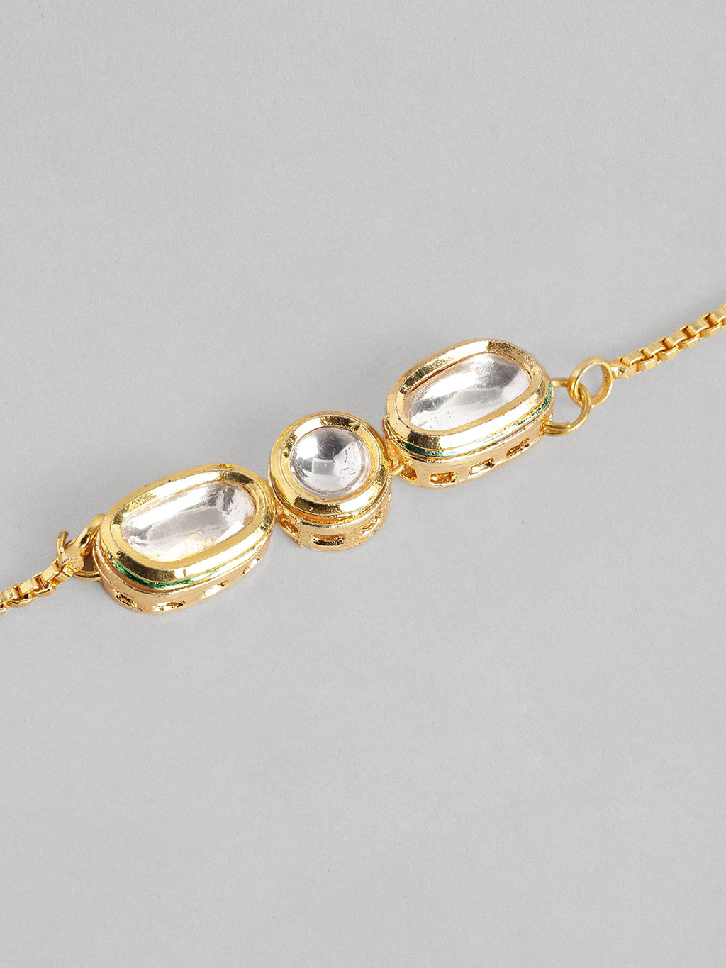 Multi Colour Brass Kundan Rakhi set of 2