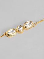 Multi Colour Brass Kundan Rakhi set of 2