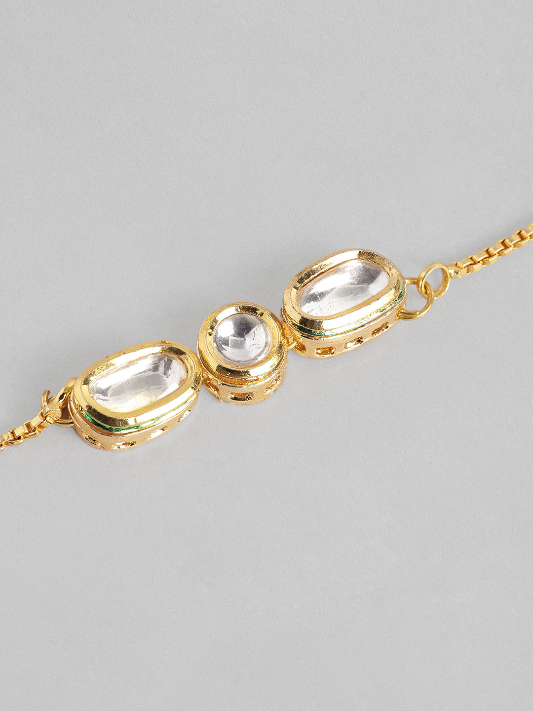 Multi Colour Brass Kundan Rakhi set of 2