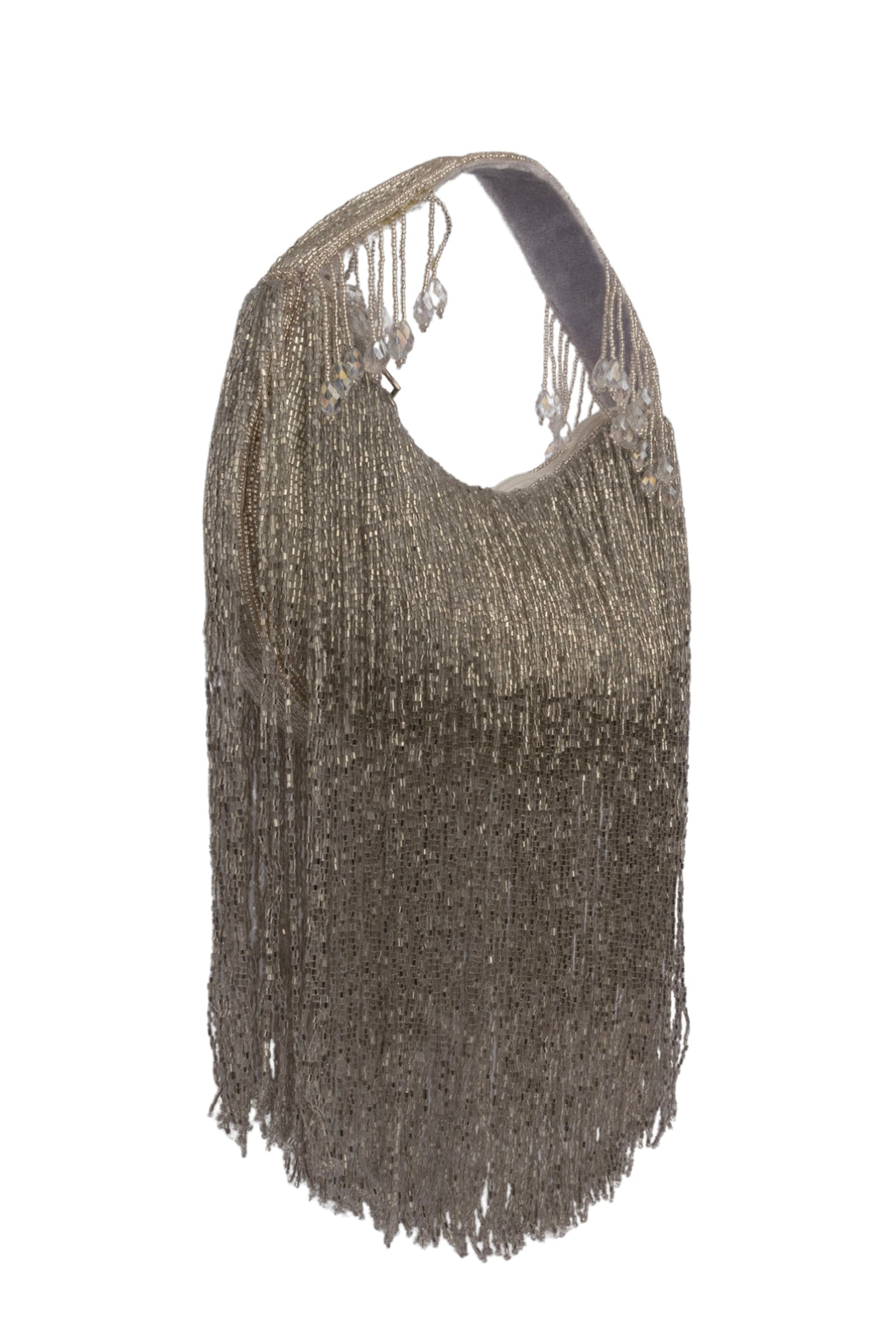 Eeth Handcrafted silver Cut Dana Long Tassel Clutch Bag