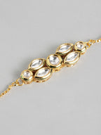 Multi Colour Brass Kundan Rakhi set of 2