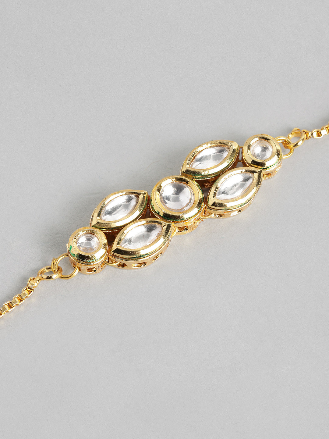 Multi Colour Brass Kundan Rakhi set of 2